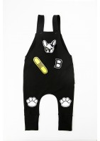 Black dungarees "dog patches"