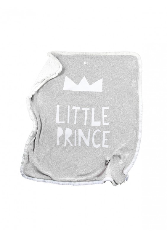 Kocyk dziecięcy "little prince" Szary Melanż
