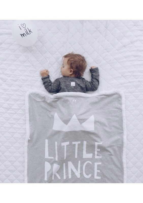 Kocyk dziecięcy "little prince" Szary Melanż