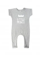Melange grey short sleeved romper 