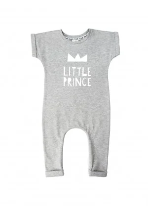 Melange grey short sleeved romper "little prince"