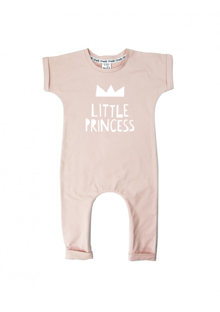 Powder pink short sleeved romper "little princess"