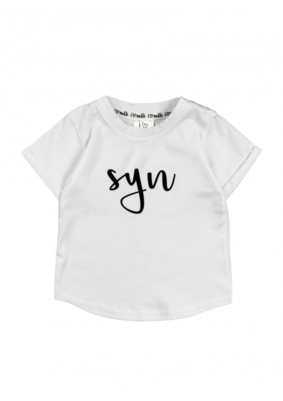 White kids T-shirt ,,syn"