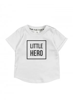 White kids T-shirt "little hero"