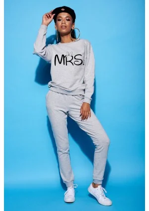 Bluza damska szara dla mamy z nadrukiem "mrs"