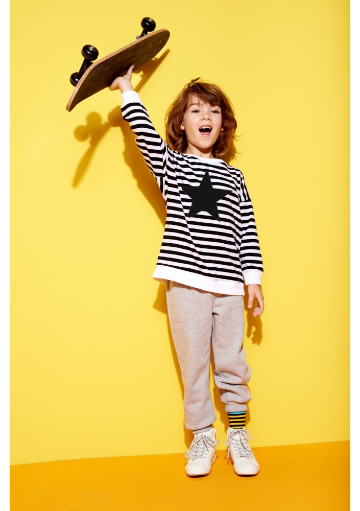 Striped kids sweatshirt with a star