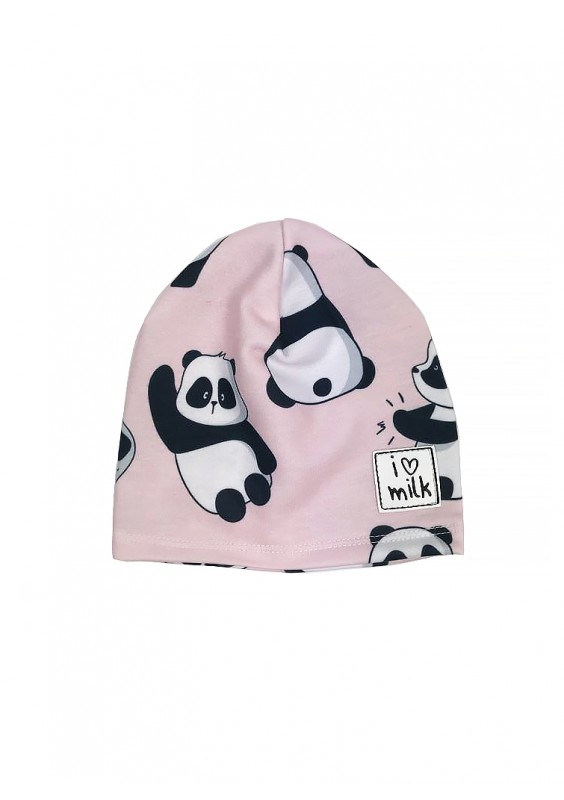 Powder panda printed beanie