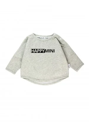 Melange grey kids sweatshirt "happy mini"