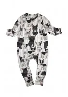 French dog printed romper