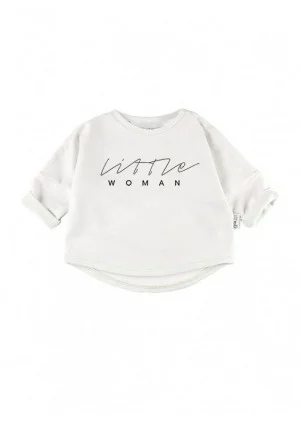 White kids sweatshirt "little woman"