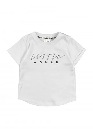 T-shirt dziecięcy "little woman" Biały
