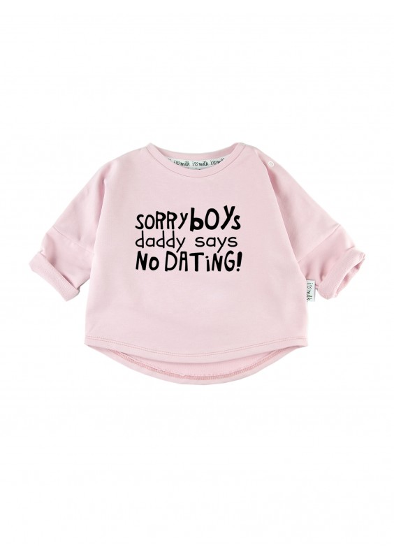 Bluza dziecięca "sorry boys" Pudrowy Róż