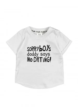 T-shirt dziecięcy "sorry boys" Biały