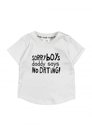 White kids T-shirt "sorry boys"