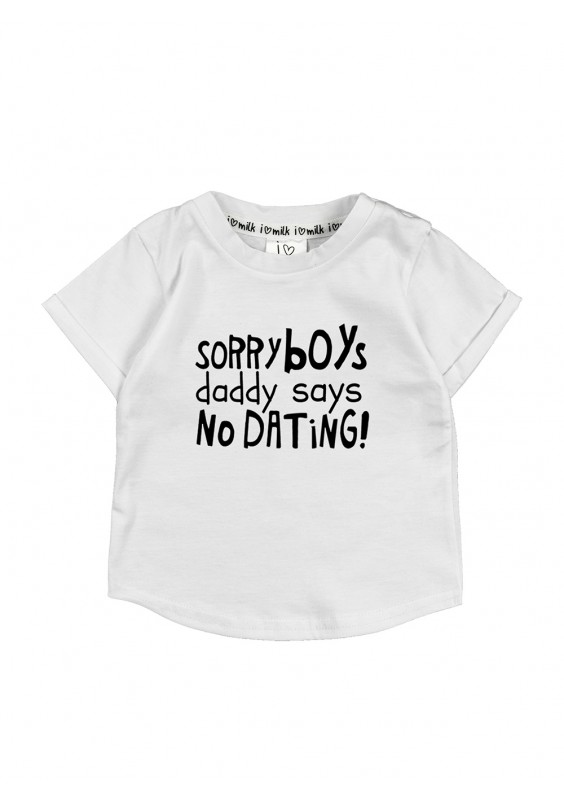Biały T-shirt dziecięcy "sorry boys"