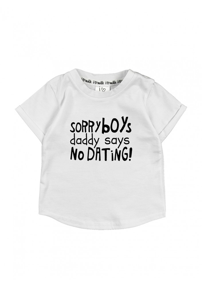 White kids T-shirt "sorry boys"
