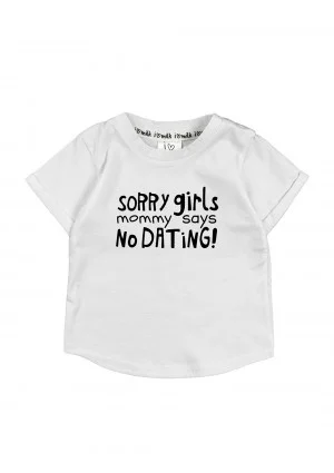 White kids T-shirt "sorry girls"