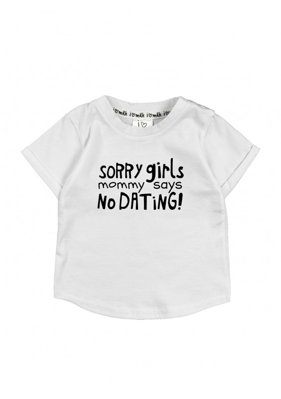 White kids T-shirt "sorry girls"