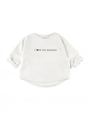 Bawełniana bluza dziecięca "I love mommy" Biała