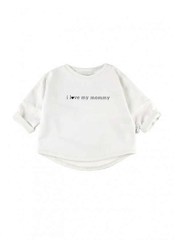 Bawełniana bluza dziecięca "I love mommy" Biała