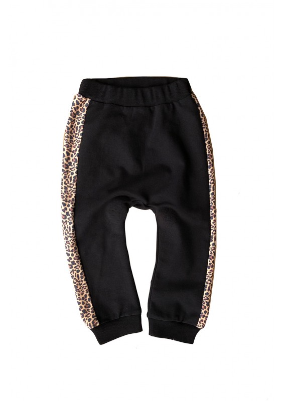 Spodnie dziecięce ze wstawką Leopard
