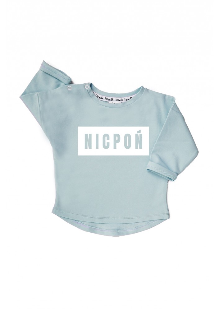 Light blue kids sweatshirt ,,nicpoń"