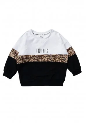 Bluza dziecięca ze wstawką Leopard