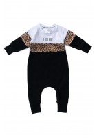 Rampers dziecięcy ze wstawką Leopard