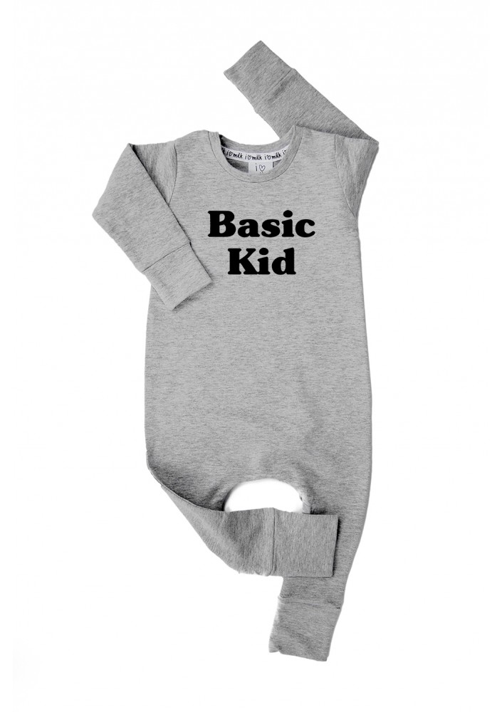 Melange grey long sleeved romper "basic kid"