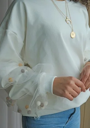 Bluza damska Pom Pom Kremowa