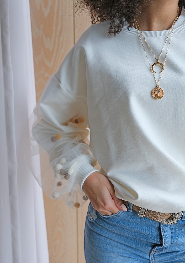 Bluza damska Pom Pom Kremowa