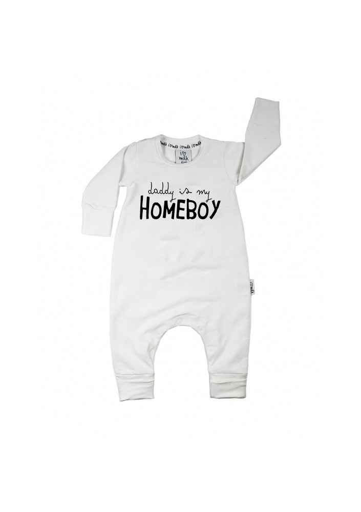 White kids romper "daddy is my homeboy"