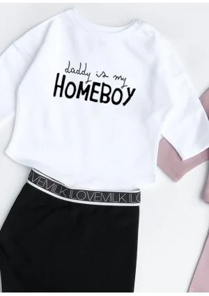 White kids sweatshirt "daddy is my homeboy"