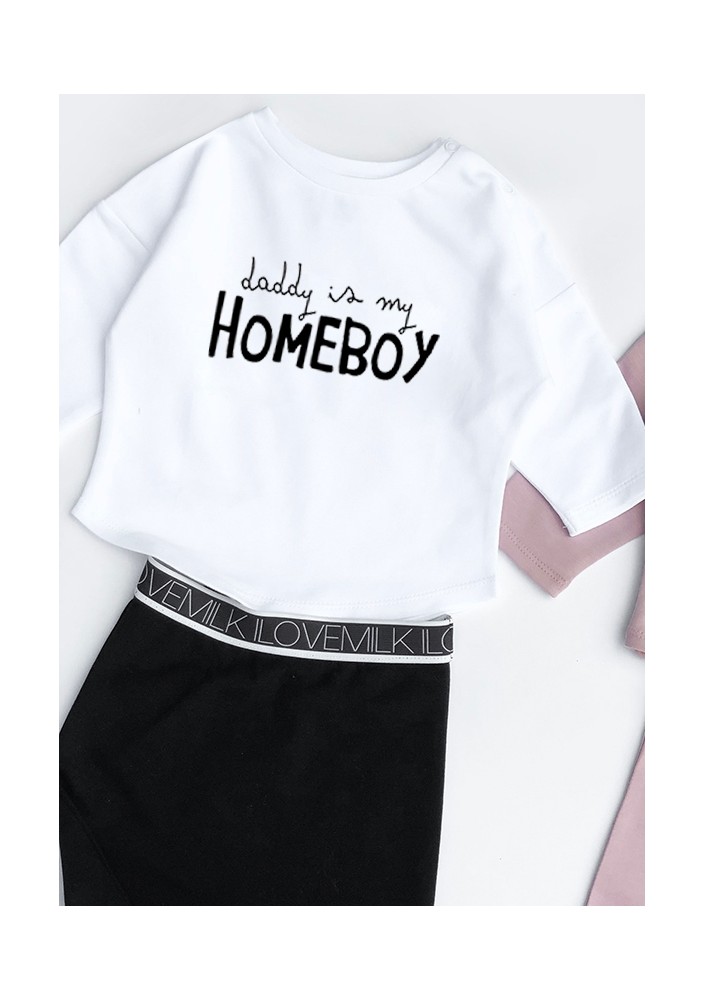 Bluza dziecięca "daddy is my homeboy" Biała