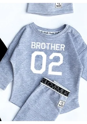 Melange grey kids sweatshirt "brother 02"