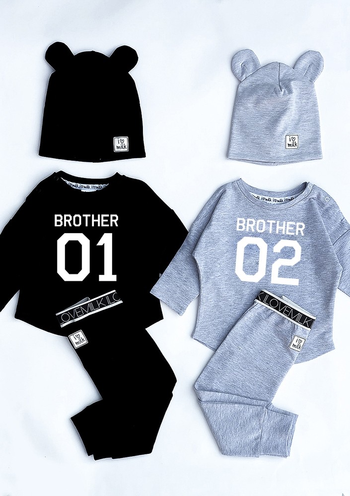 Bluza dziecięca "brother 02" Szary Melanż