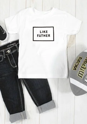 White kids T'shirt "like father"