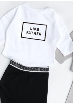 White kids sweatshirt "like father"