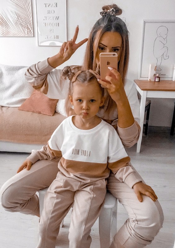 Join - Nude color block kids sweatshirt