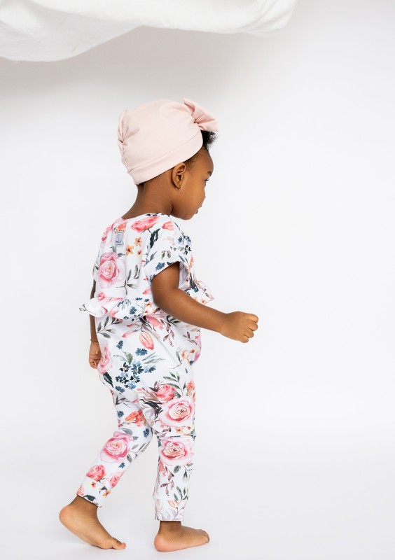 Spring flower printed romper