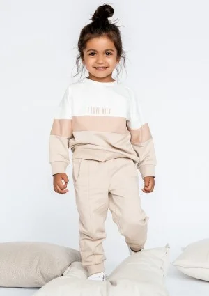 Join - Nude color block kids sweatshirt