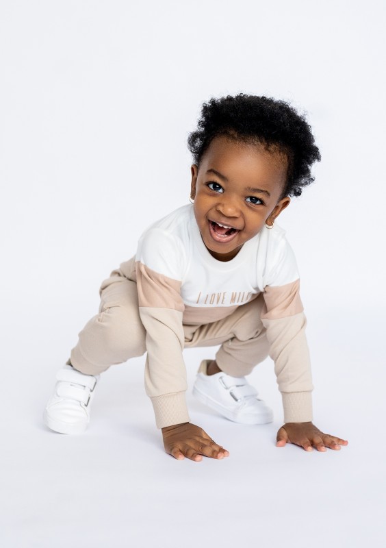 Nude color block romper