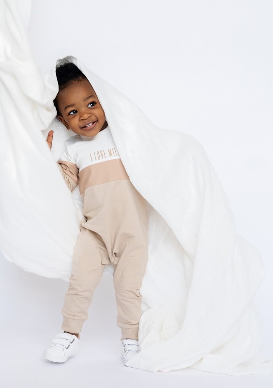 Rampers dziecięcy ze wstawką Nude