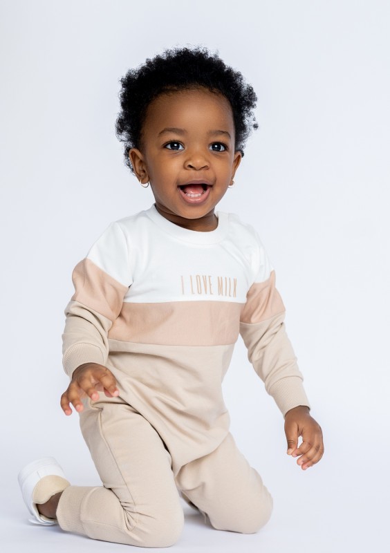 Nude color block romper