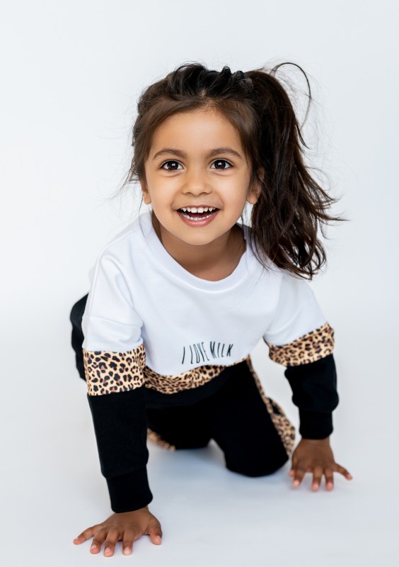 Bluza dziecięca ze wstawką Leopard