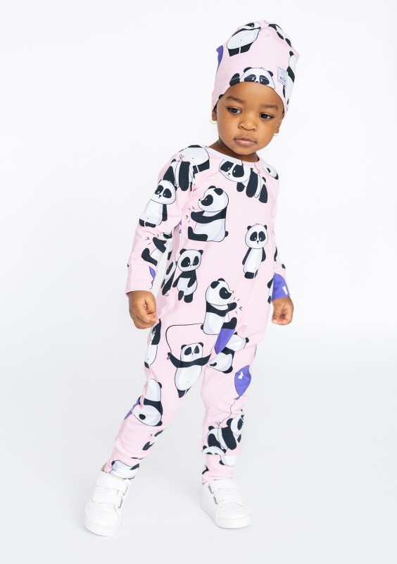 Powder panda printed kids romper