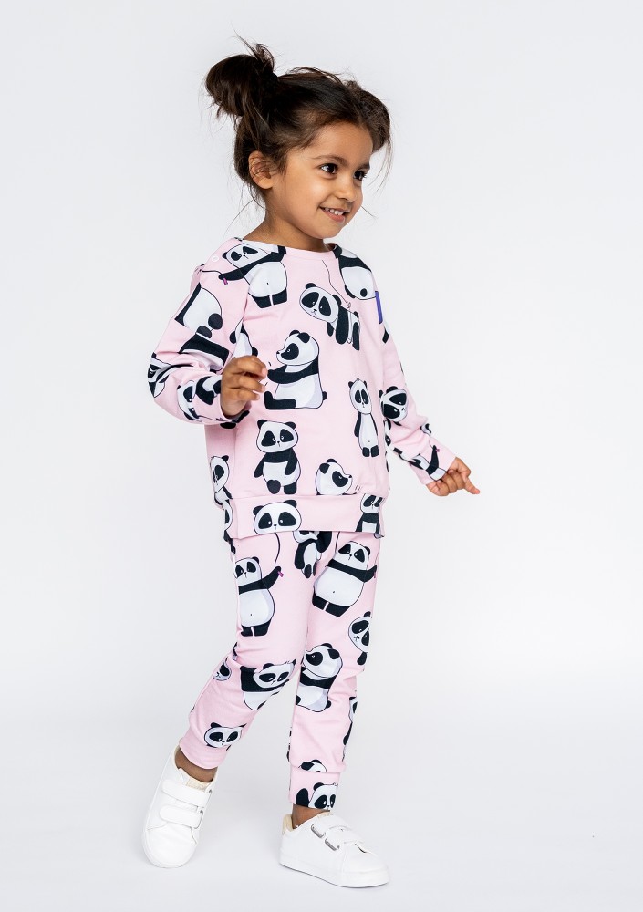 Powder panda printed kids trousers