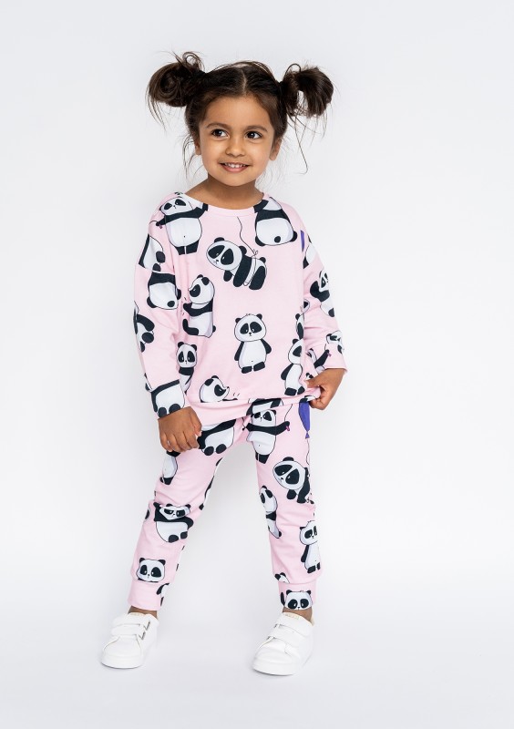Powder panda printed kids trousers