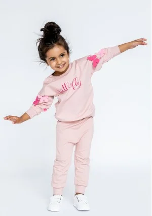 Powder pink girls sweatshirt "butterfly"