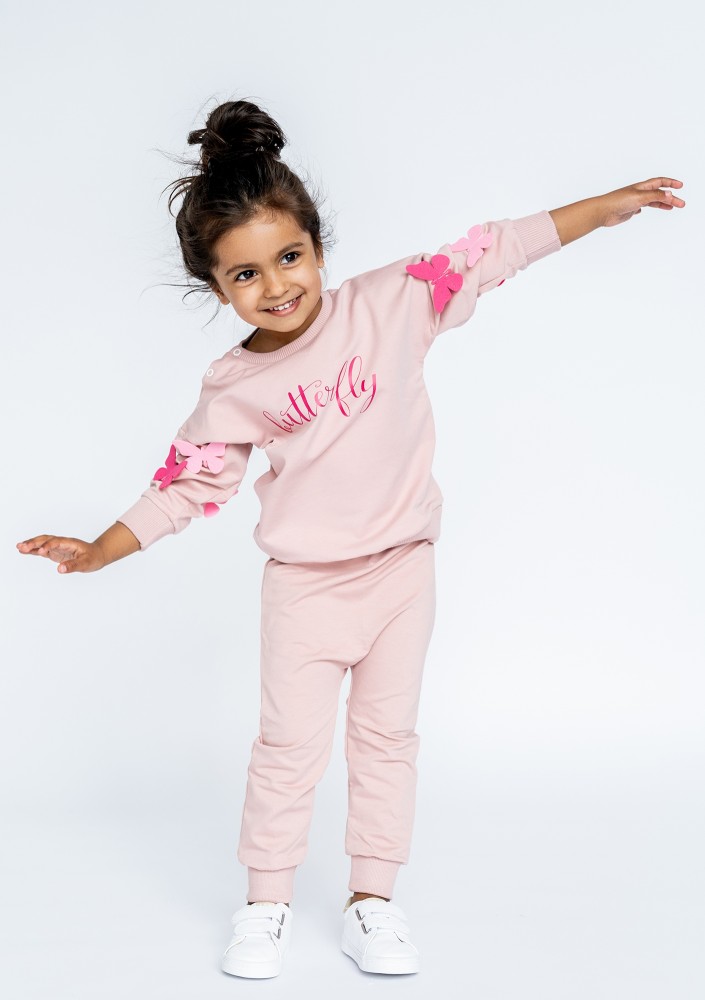 Bluza dziecięca "butterfly" Pudrowy Róż